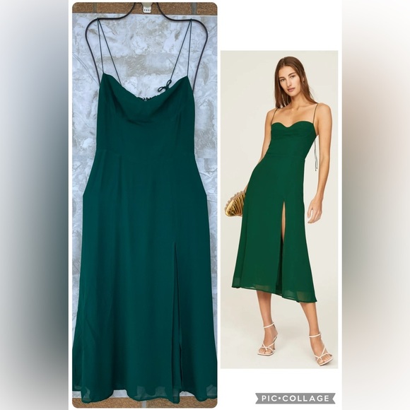 Reformation Juliette dress size 6 in Emerald - Picture 1 of 16